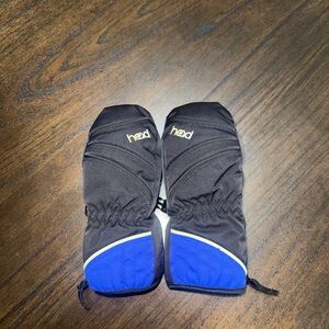 HEAD Black Mittens with Blue Highlights